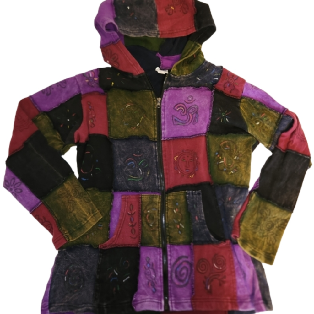 Hippie zip up hoodie with Pockets